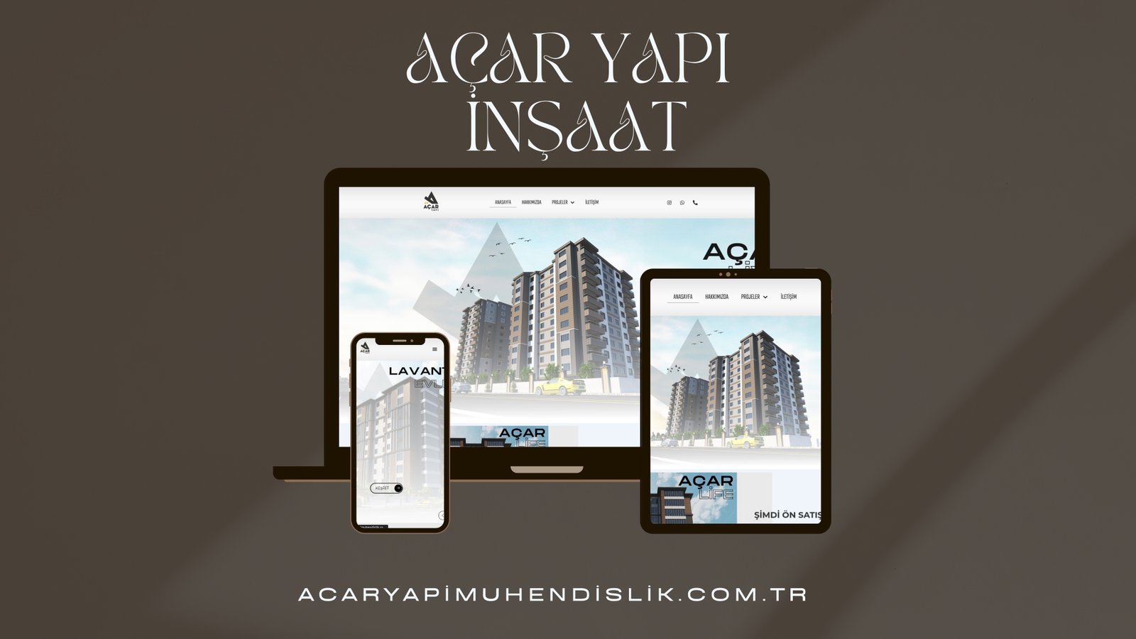 Açar Yapı - Gaziantep İnşaat Firması Kurumsal Web Sitesi Tasarımı