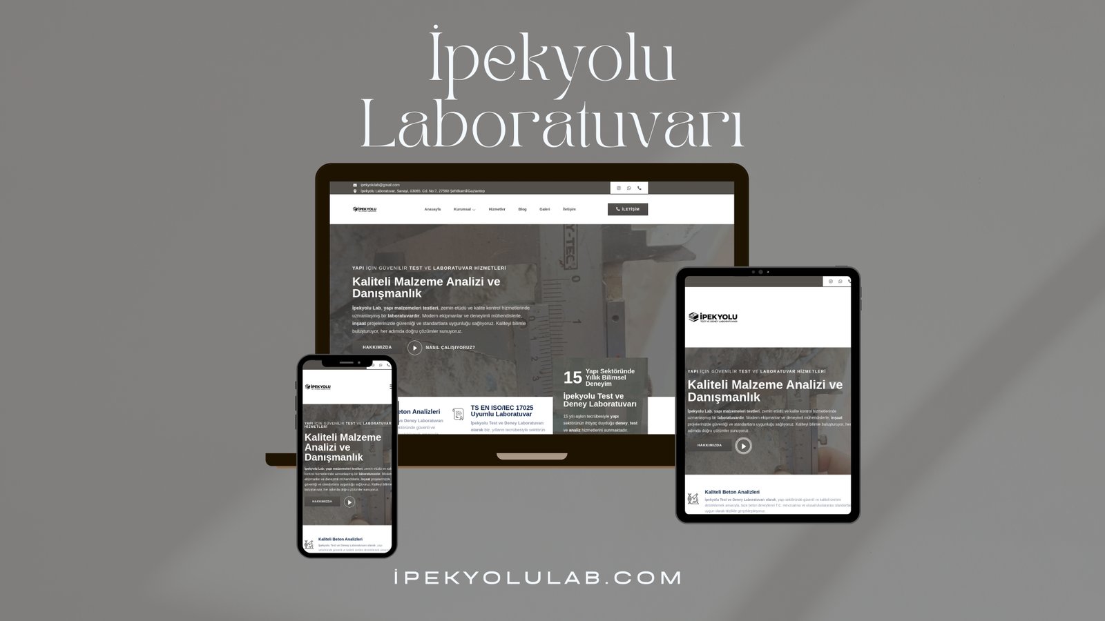 İpekyolu Lab - Gaziantep Tıbbi Laboratuvar Web Sitesi Tasarımı