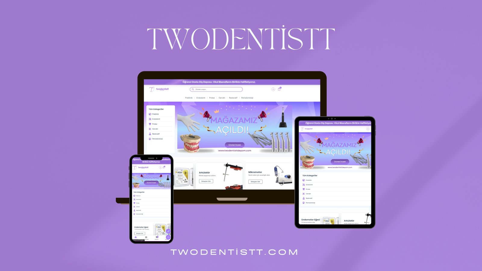 TwoDentist - Premium diş kliniği kurumsal sitesi